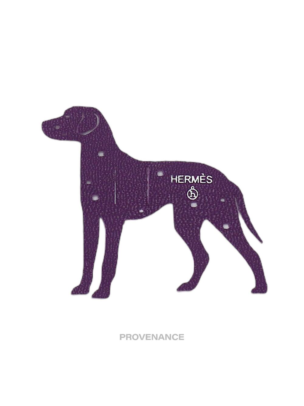 🔴 Hermes petit "h" Dalmation dog Charm - Purple Leather